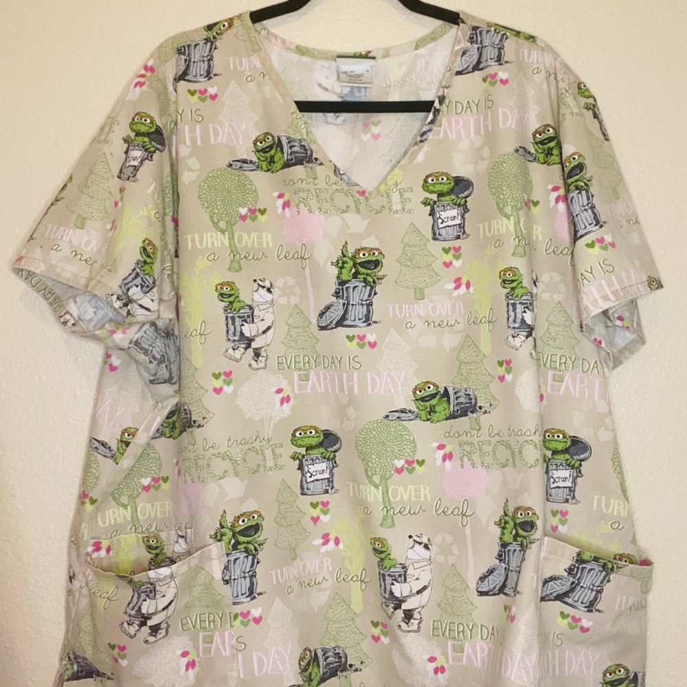 Oscar the grouch scrub top!